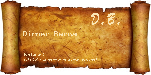 Dirner Barna névjegykártya